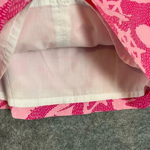 Lilly Pulitzer Mini Skirt Womens Size 0 Pink Novelty Print Preppy Nautical Beach - Picture 5 of 10